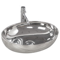 Умивальник керамічний на стільницю  Rea Carola Slim Silver (7841109393)