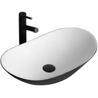 Раковина керамічна на стільницю Rea Royal Black White