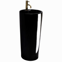 умивальник Rea Blanka 40x40 окремостоячий, чорний (REA-U6635)