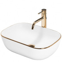 умивальник Rea Belinda 33x46,5 білий/золото (REA-U8736)