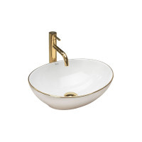 умивальник Rea Sofia 41x34,5 gold edge (REA-U3287)
