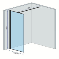душова стінка Rea Bler 70 безпечне скло, прозоре( REA-K7636)