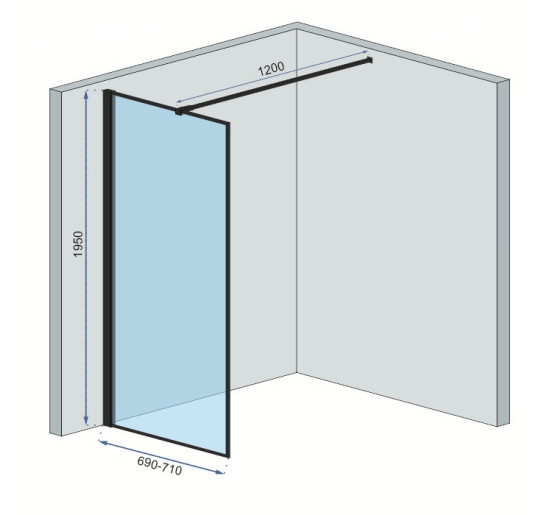 душова стінка Rea Bler 70 безпечне скло, прозоре( REA-K7636)