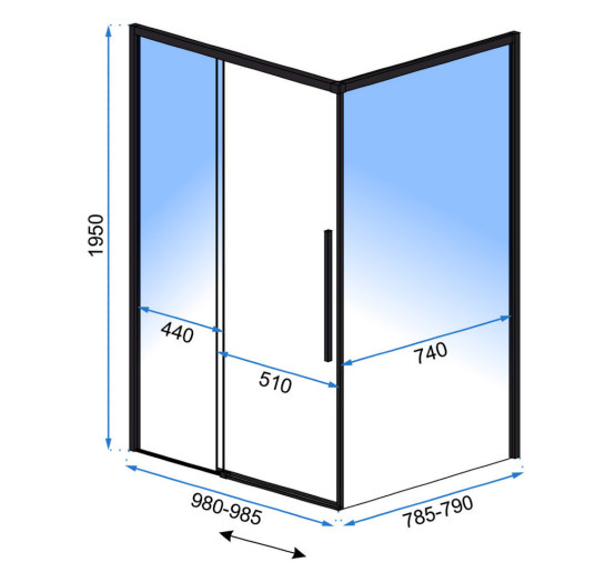 душова кабіна Rea Solar 80x100 безпечне скло, прозоре( REA-K6310)