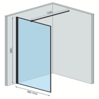 душова стінка Rea Bler 100 безпечне скло, прозоре( REA-K7634)