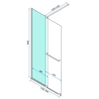 душова кабіна Rea Cortis 120 безпечне скло, прозоре (REA-K7211)