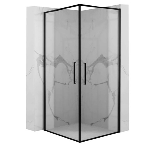 душова кабіна Rea Diamond 80x80 black безпечне скло прозоре (REA-K6900)