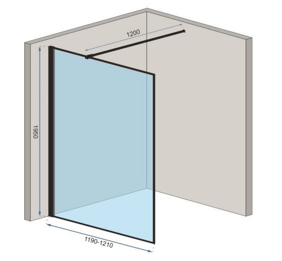 душова стінка Rea Bler - 1 120 безпечне скло, прозоре( REA-K7957)