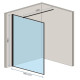 душевая стенка Rea Bler-1 120 безопасное стекло, прозрачное (REA-K7957)
