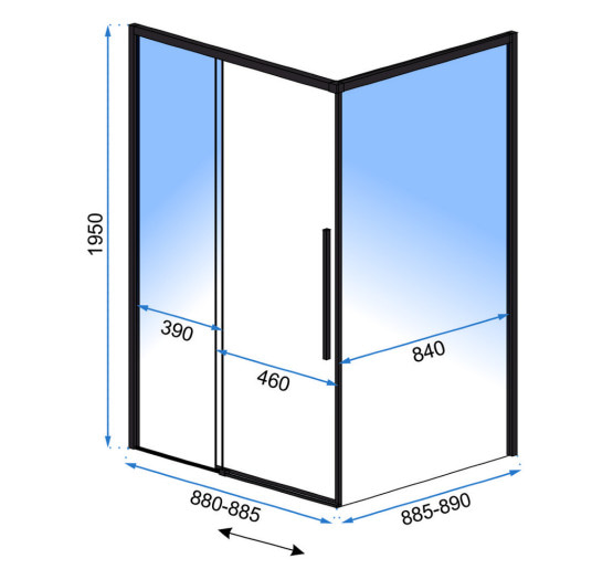душова кабіна Rea Solar 90x90 безпечне скло, прозоре( REA-K6412)
