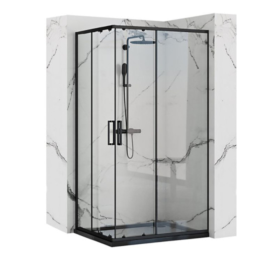 душова кабіна Rea Punto 80x100 black безпечне скло, прозоре( REA-K4806)