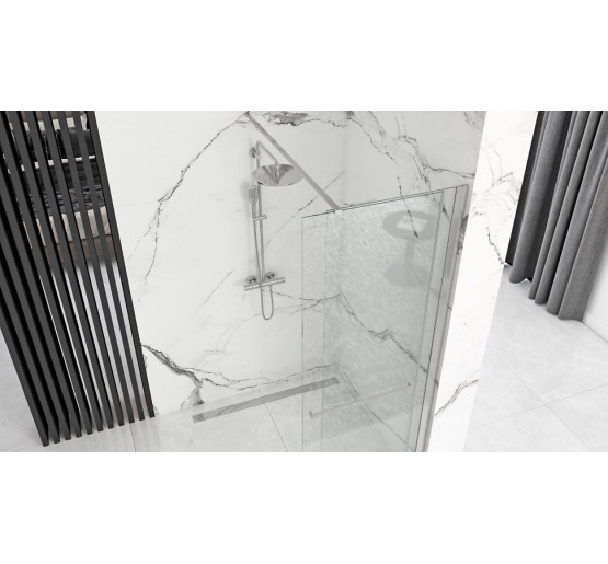 душевая перегородка Rea Cortis 120x199,5 black безопасное стекло прозрачное (REA-K8880)