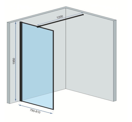душова стінка Rea Bler 80 безпечне скло, прозоре( REA-K7637)
