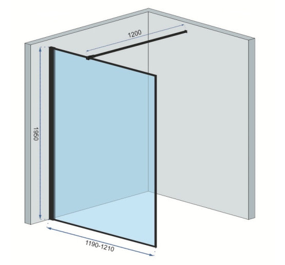 душевая стенка Rea Bler 120 безопасное стекло, прозрачное (REA-K7631)