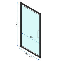 душевая дверь Rea Rapid Swing 100x195 безопасное стекло, прозрачное (REA-K6410)