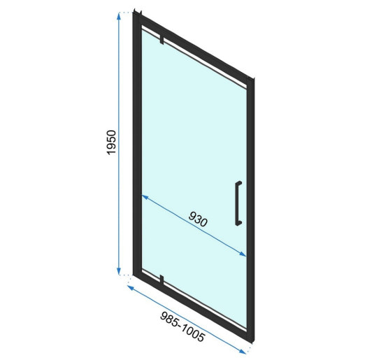 душові двері Rea Rapid Swing 100x195 безпечне скло, прозоре( REA-K6410)