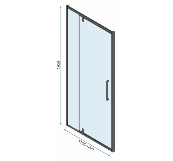 душові двері Rea Rapid Swing 120x195 безпечне скло, прозоре( REA-K6413)