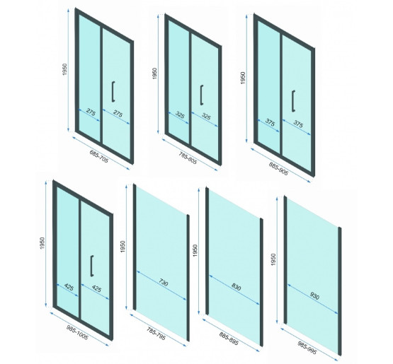 душевая дверь Rea Rapid Fold 100x195 безопасное стекло, прозрачное (REA-K6420)