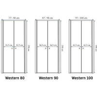 душевая дверь Rea Western Space N2 90x190 безопасное стекло, прозрачное (REA-K9993)