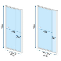 душевая дверь Rea Saxon 97x190 безопасное стекло прозрачное (REA-K0548)