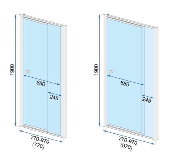 душові двері Rea Saxon 97x190 безпечне скло прозоре (REA-K0548)