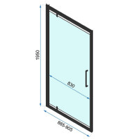 душевая дверь Rea Rapid Swing 90x195 безопасное стекло, прозрачное (REA-K6409)
