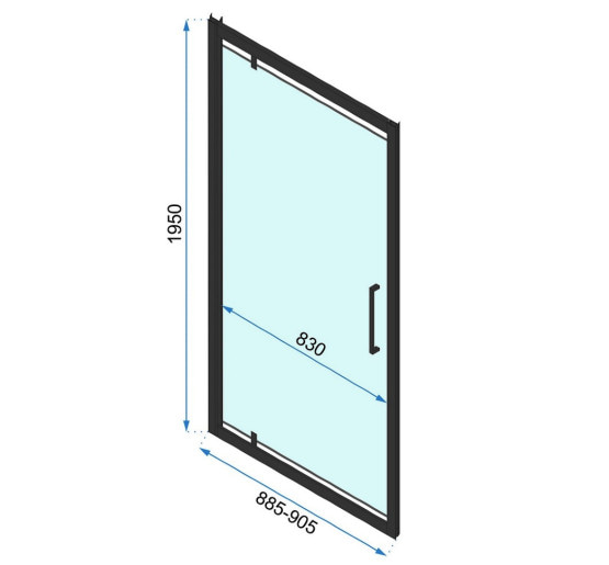 душові двері Rea Rapid Swing 90x195 безпечне скло, прозоре( REA-K6409)