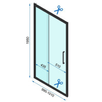 душові двері Rea Rapid Slide 100x195 безпечне скло, прозоре( REA-K6400)