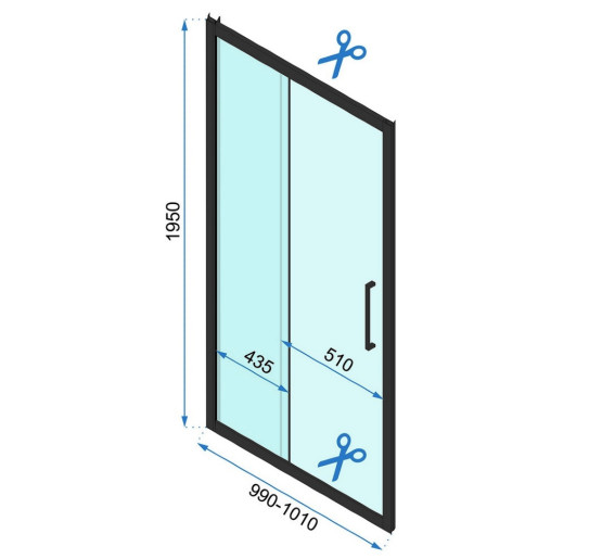 душові двері Rea Rapid Slide 100x195 безпечне скло, прозоре( REA-K6400)