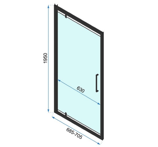 душові двері Rea Rapid Swing 70x195 безпечне скло, прозоре( REA-K6407)