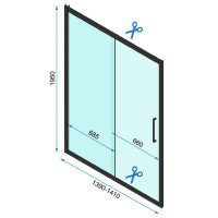 душові двері Rea Rapid Slide 140x195 безпечне скло, прозоре( REA-K6404)