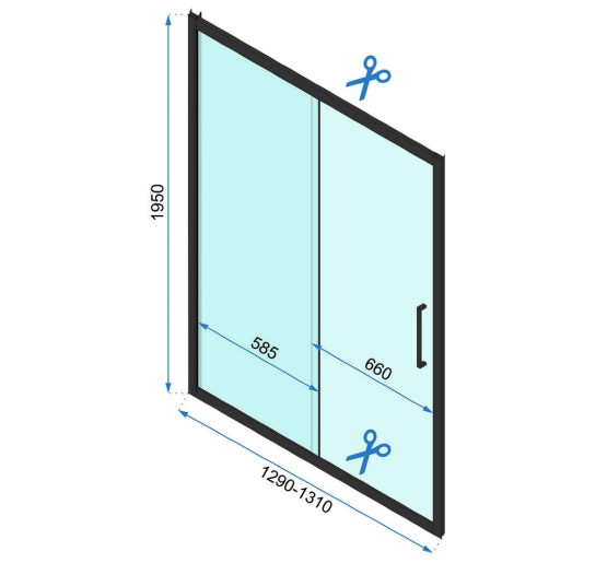 душевая дверь Rea Rapid Slide 130x195 безопасное стекло, прозрачное (REA-K6403)