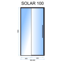душові двері Rea Solar 100x195 безпечне скло, прозоре( REA-K6512)