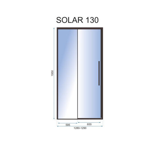 душевая дверь Rea Solar 130x195 безопасное стекло, прозрачное (REA-K6358)