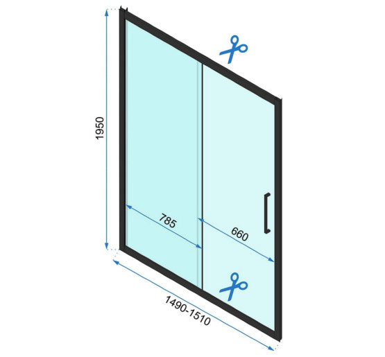 душові двері Rea Rapid Slide 150x195 безпечне скло, прозоре( REA-K6405)