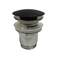 донний клапан Lavita Orion click-clack з переливом, чорний матовий (5900378346098)