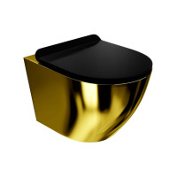 Унітаз Lavita Sofi підвісний, сидіння дюропласт, без обідка, чорно-золотий (5900378319146)