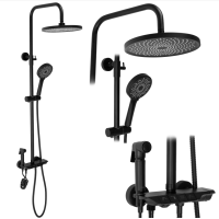 Душевый гарнитур REA MAX BLACK с термостатом и изливом