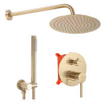 Душевый гарнитур REA LUNGO BRUSHED GOLD+BOX золотой матовый