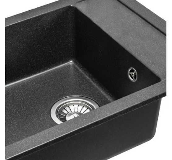 Гранитная кухонная мойка REA RINO BLACK пятнистая *