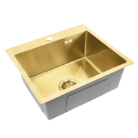 Стальна кухонна мийка REA LEO 50 BRUSHED GOLD