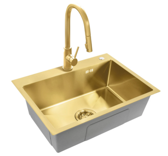 Стальна кухонна мийка REA LIAM BRUSHED GOLD