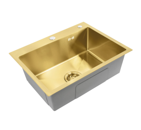 Стальна кухонна мийка REA LIAM BRUSHED GOLD