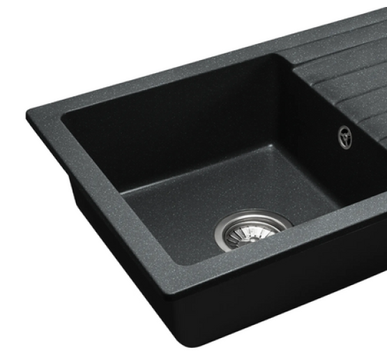 Гранитная кухонная мойка REA DAG BLACK пятнистая