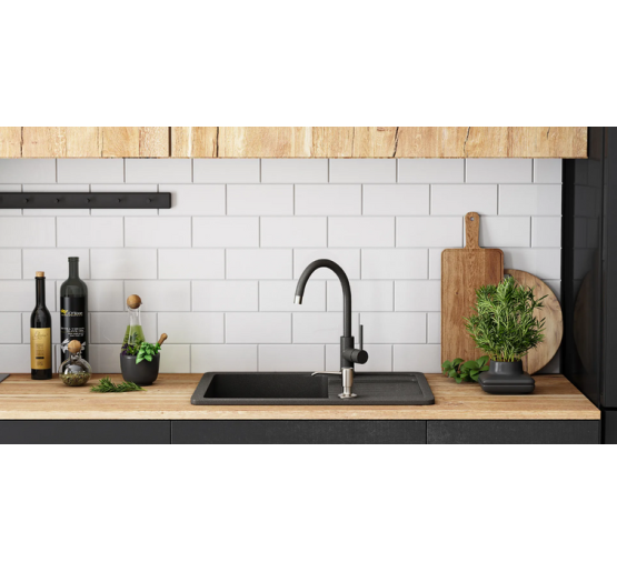 Гранитная кухонная мойка REA DAG BLACK пятнистая