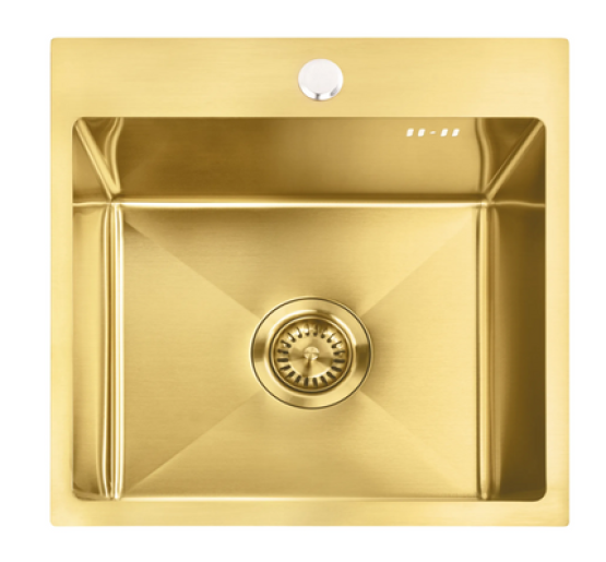 Стальна кухонна мийка REA LEO 40 BRUSHED GOLD