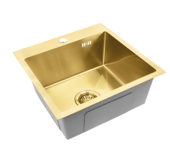 Стальна кухонна мийка REA LEO 40 BRUSHED GOLD