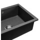 Гранітна кухонна мийка REA NELS BLACK чорна з білим вкрапленням