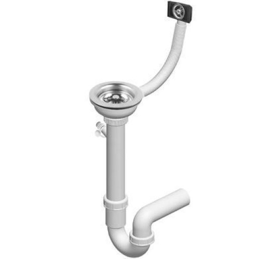 Гранітна кухонна мийка REA NELS BLACK чорна з білим вкрапленням