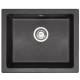 Гранітна кухонна мийка REA NELS BLACK чорна з білим вкрапленням